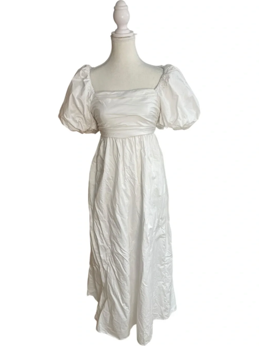 zara draped midi dress white NWT ZARA WOMAN MIDI ASYMMETRIC Hem & Sides Draped LINEN BLEND DRESS WHITE  ZS